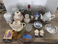 Tea pots , and misc glassware