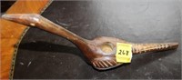 CARVED WOODEN BIRD EFIGY PIPE NO STEM