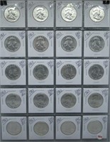 (20) 1963 UNC/BU Franklin 90% Silver Half