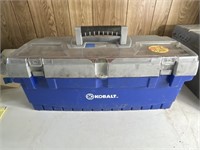 Kobalt plastic toolbox and 2’ level