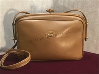 Gucci tan leather vintage frame case shoulder