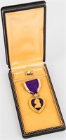 Military Purple Heart Medal, Ribbon & Vintage Case