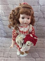 Porcelain Baby Doll with Raggedy Ann Doll