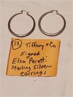 Tiffany & Co  Elsa Peretti signed earrings 925