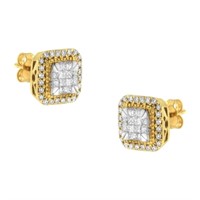 10k Gold Multi-cut .55ct Diamond Stud Earrings