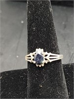 Size 8 Sterling Sapphire Ring 2.48 G