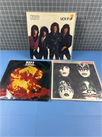 3X KISS RECORD ALBUMS VINTAGE