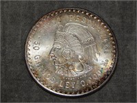 1947 5 Peso 90% SILVER lg size coin UNC to me