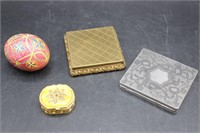 Vintage Powder Compacts, Pill Box & Decorative Egg