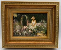 R. Michael Shannon Lady Gardener Original Oil