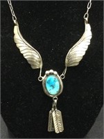Native American Sterling Necklace Turquoise