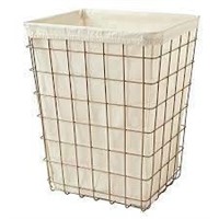 Laundry Hamper Basket Metal Rustic Gold