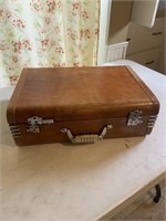 Vintage leather & chrome suitcase