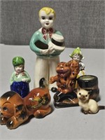 Vintage Figurines Lot Toothpick Holder, Toothbrush