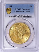 1904 Liberty Gold $20 PCGS Genuine Unc Details