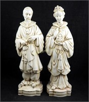 2 Wilhelmine 15" Ceramic Religious Statues