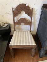 CARVED BACK CHAIR 38" H X 15" W