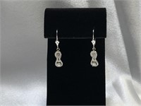 14K White Gold Eternity Knot Diamond Earrings