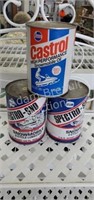 3 vintage cans of snowmobile oil, unopened