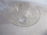 Cut Glass Punch Bowl 14" round