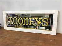 Original Tooheys Bar Mirror in Wood Frame