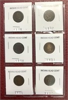 6 Indian Head Cent Coins