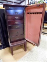 6 Drawer + open top Jewelry Cabinet