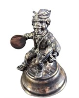 Vintage Silver Plated Man With Cymbals Figurine
