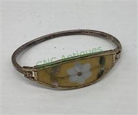 Beautiful vintage bracelet with inlay floral set