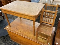 3 Pc. Antique Oak Child’s Table & Chairs Set