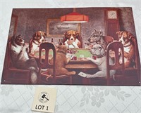 Dogs Poker Game Metal Sign
