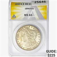 1890-S Morgan Silver Dollar ANACS MS61