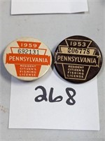 1953 & 1959 Pennsylvania Fishing Licenses