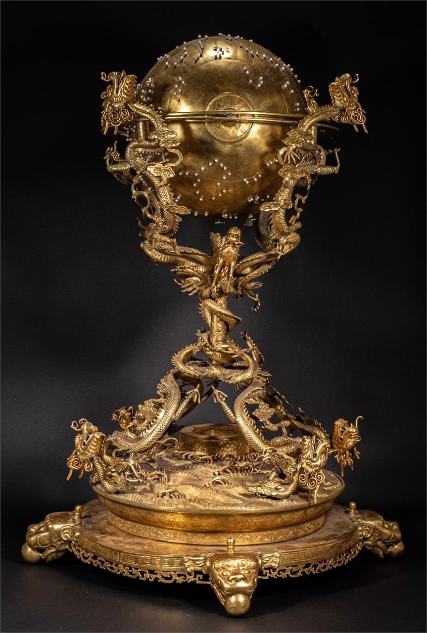 Copper gold-plated celestial globe