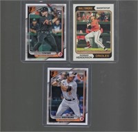 Lot of 3 Orioles Rookies. Henderson, Cowser,