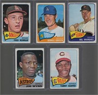 Lot of 5 1965 Topps Vintage Baseball Cards