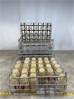 Metal Milk Crates and Plastic Test Bottles