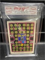 1982 Mrs. Pac-Man Scratch Off Game Card Graded 10
