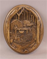 Canadian Wooden Carved Wall Plaque Rothammer