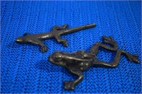 Small Brass Frog And Lizard