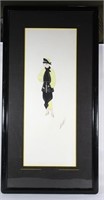 Erte Lithograph Signed Litho Woman in Yellow