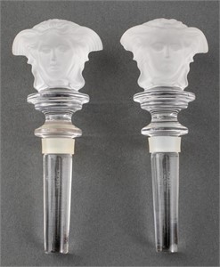 Versace Rosenthal Glass Medusa Head Stoppers, 2