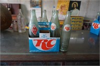 RC Cola Paper Holder with Glass Bottles