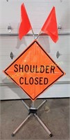 Shoulder Closed Ahead Folding Sign