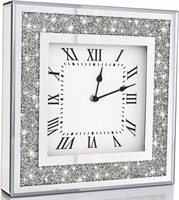Diamond Mirrored Wall Clock, 12x12inch