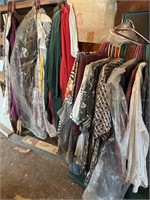 Group lot of vintage clothing, dresses, shirts,