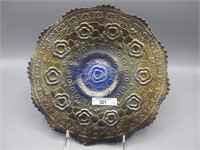 Fenton 9" blue Captive Rose plate