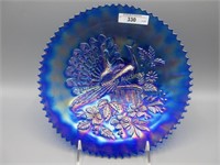 Nwood 9" elec blue Peacocks plate- SWEET bright