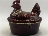 Vintage HULL ovenproof pottery brown drip glaze