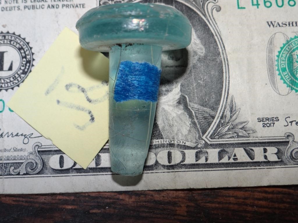 Old Blue Glass Bottle Stopper